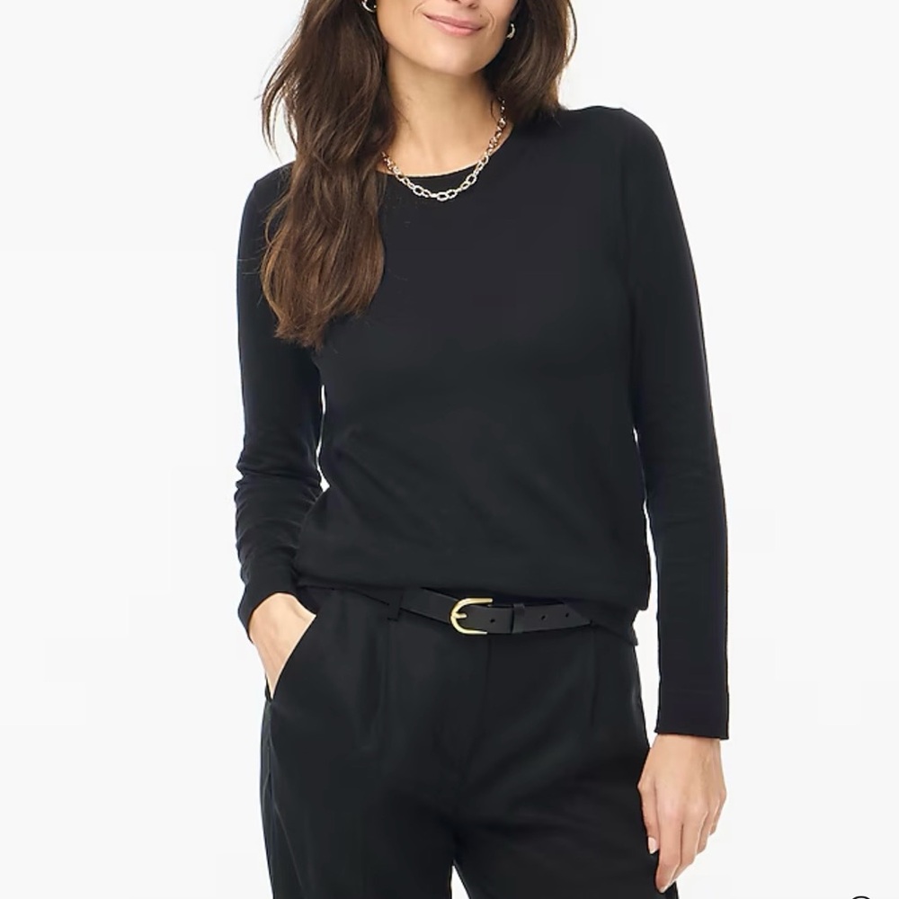 J. Crew Black "Teddie" 100% Cotton Sweater Small